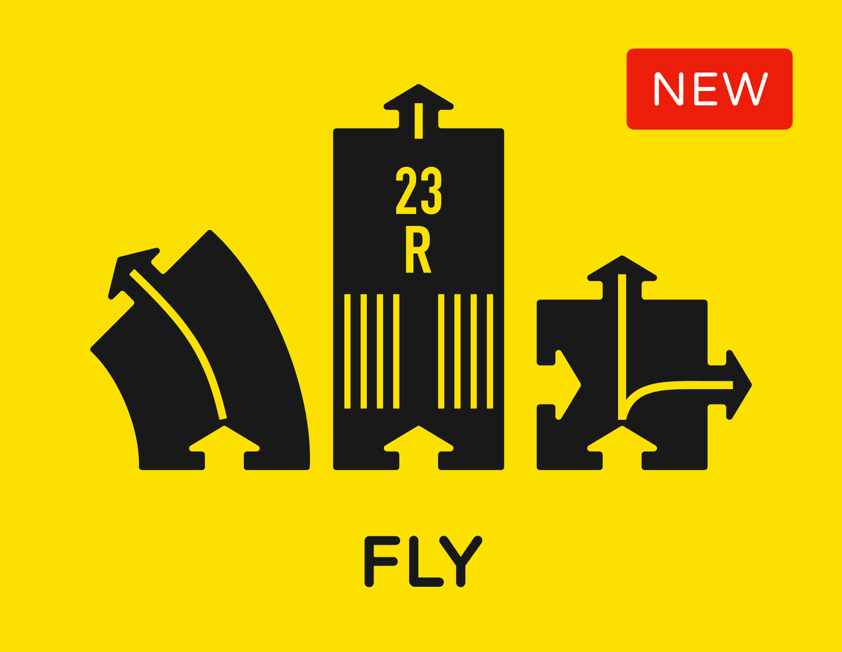 Fly Control Logo Flies Logo Fly Safe Kampagne Schriftzug Poster Mit Flugzeug Fliegen